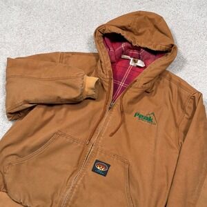RASCO FR Flame Resistant Brown Duck Canvas Hooded Work Jacket Men Large